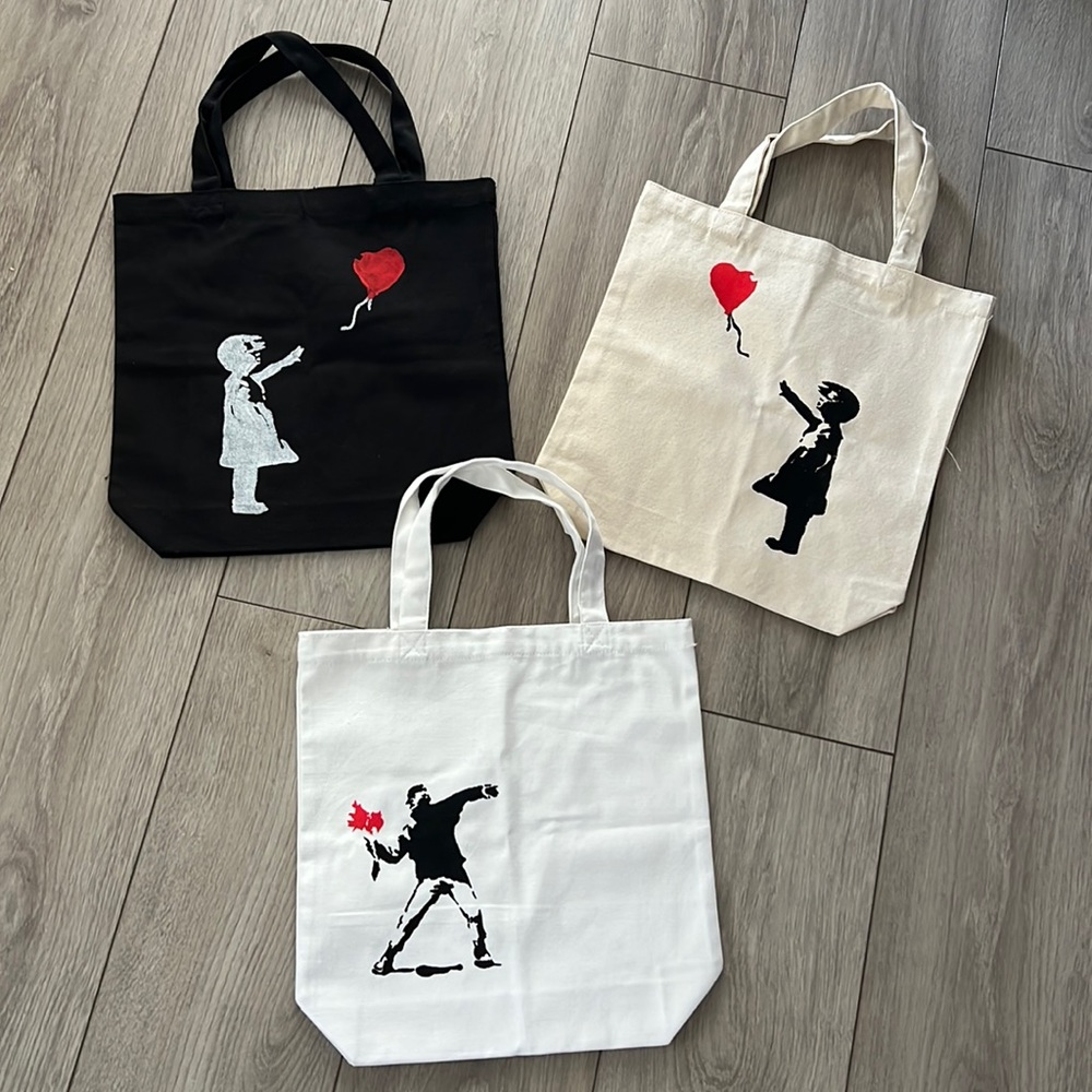 Banksy totes NWOT 13.00 each